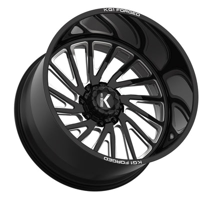 24x14 KG1 KF004 Vile LEFT DIRECTIONAL Black Milled FORGED Wheel Blank (-76mm)