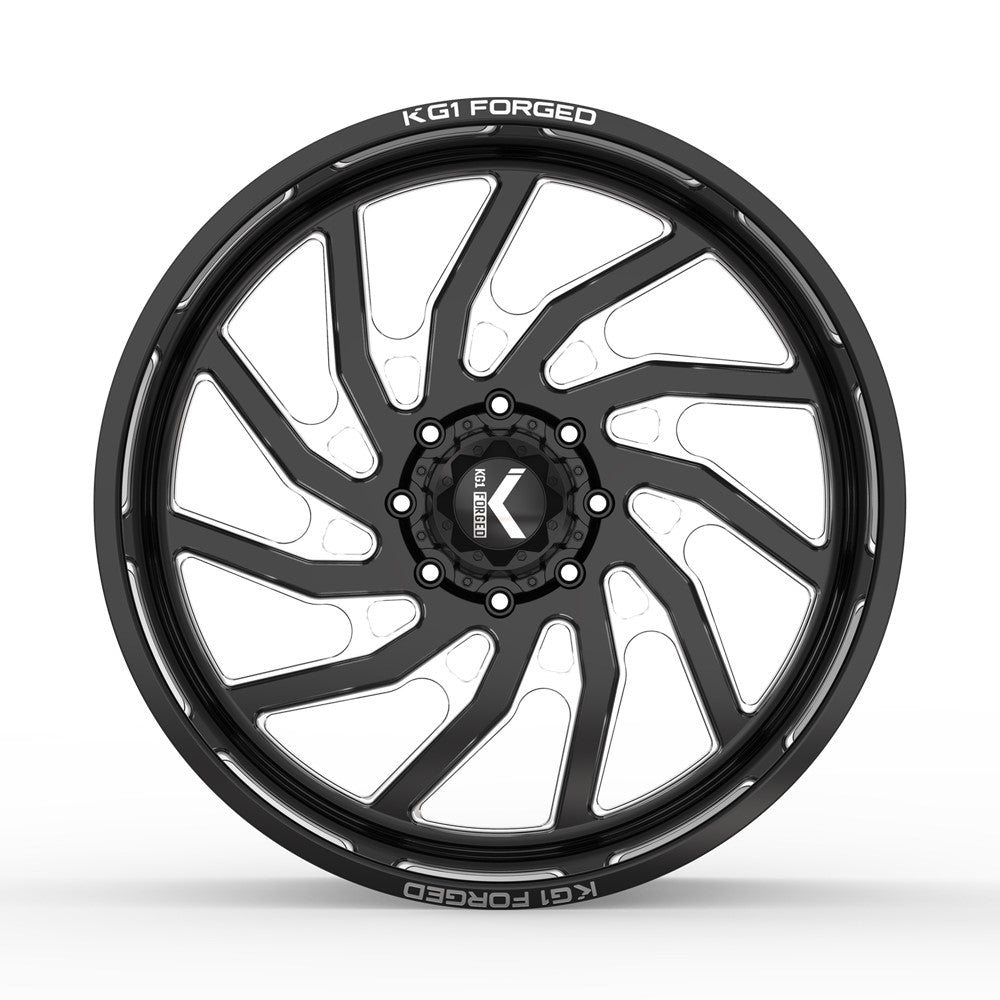 20x10 KG1 Forged KF006 Bounty Gloss Black Milled FORGED Wheel 5x150 (-24mm)