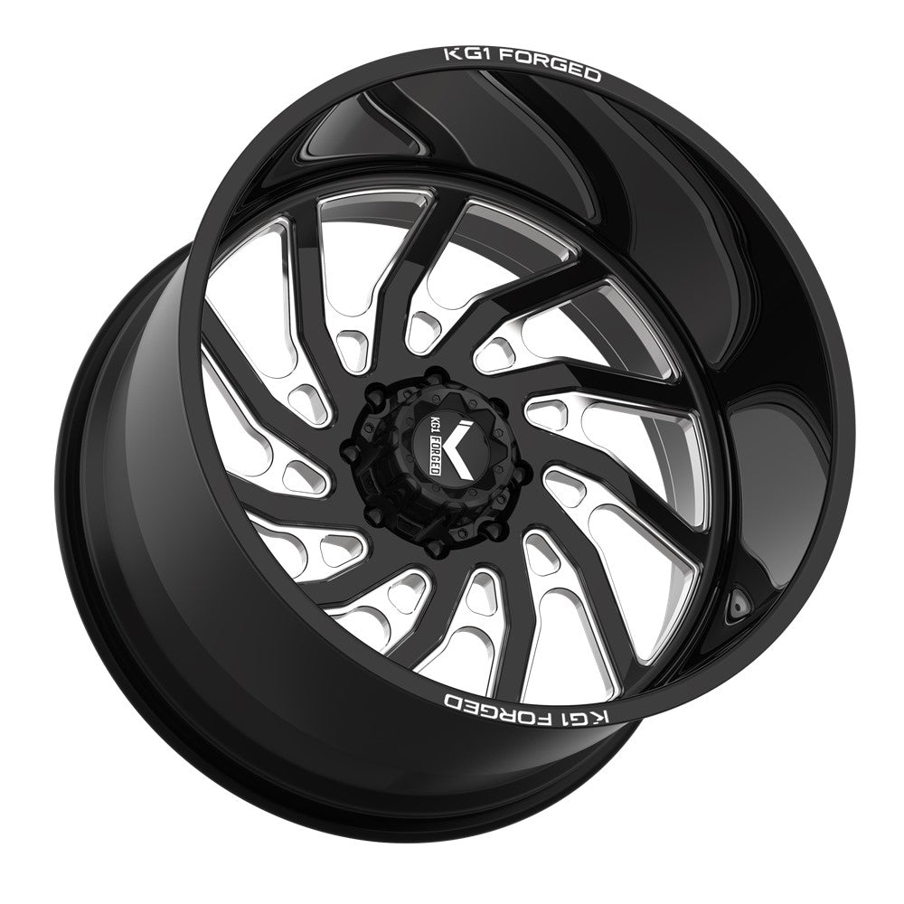 24x14 KG1 Forged KF006 Bounty Gloss Black Milled FORGED Wheel 6x5.5 (-76mm)