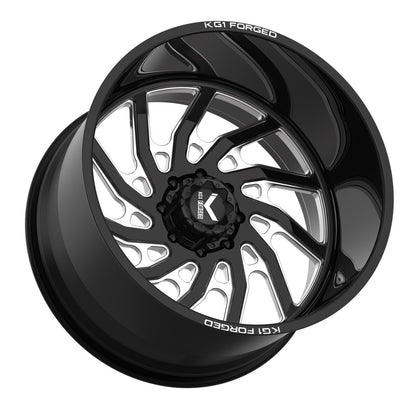 20x10 KG1 Forged KF006 Bounty Gloss Black Milled FORGED Wheel 5x150 (-24mm)