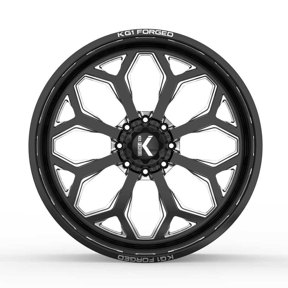 20x14 KG1 Forged KF008 Knox Gloss Black Milled FORGED Wheel 5x5.5 (-76mm)