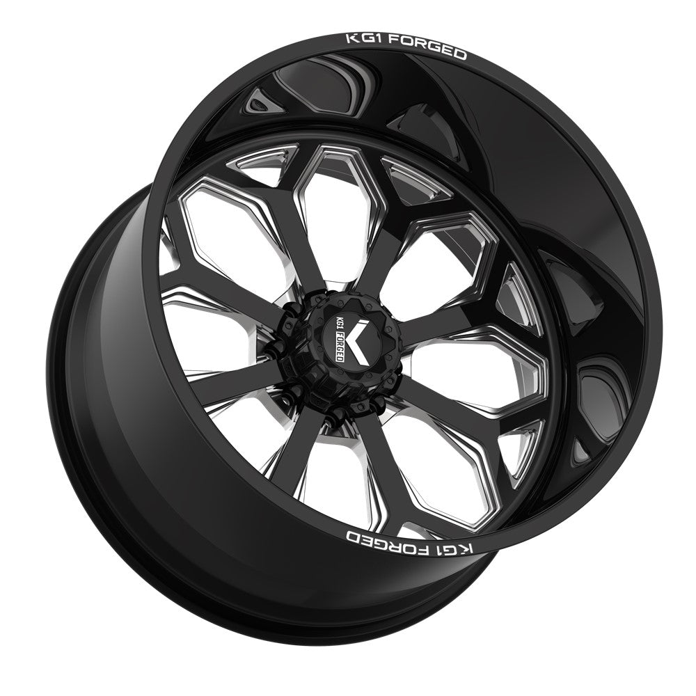 20x14 KG1 Forged KF008 Knox Gloss Black Milled FORGED Wheel 5x5.5 (-76mm)