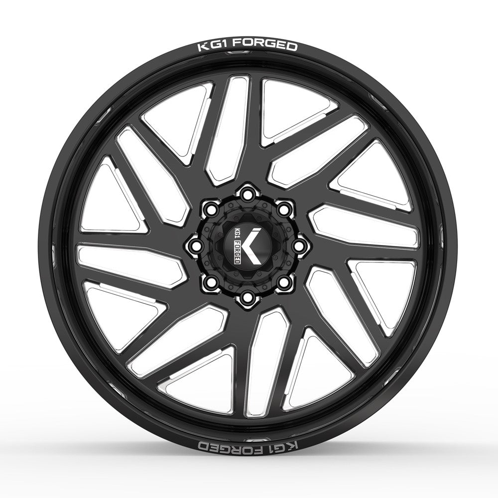 24x14 KG1 KF009 Yaz-N LEFT DIRECTIONAL Black Milled FORGED Wheel Blank (-76mm)