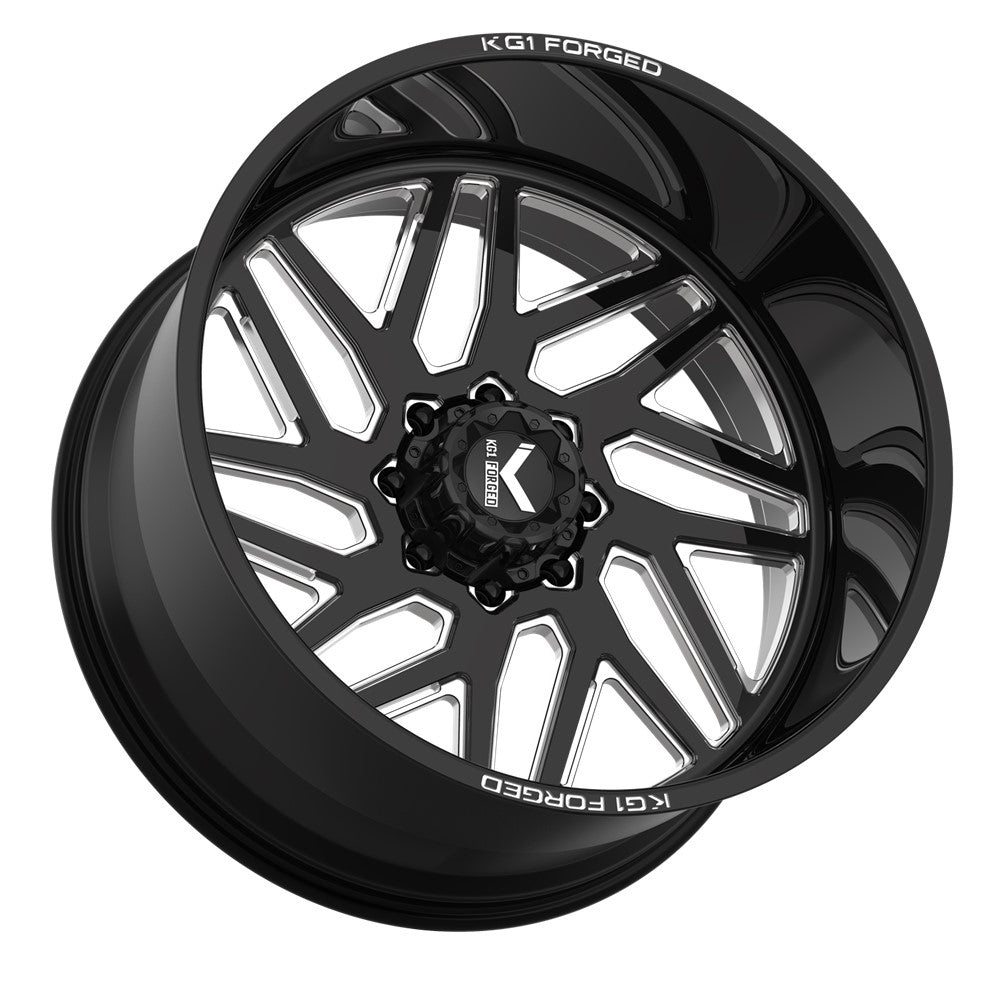 24x14 KG1 KF009 Yaz-N LEFT DIRECTIONAL Black Milled FORGED Wheel Blank (-76mm)