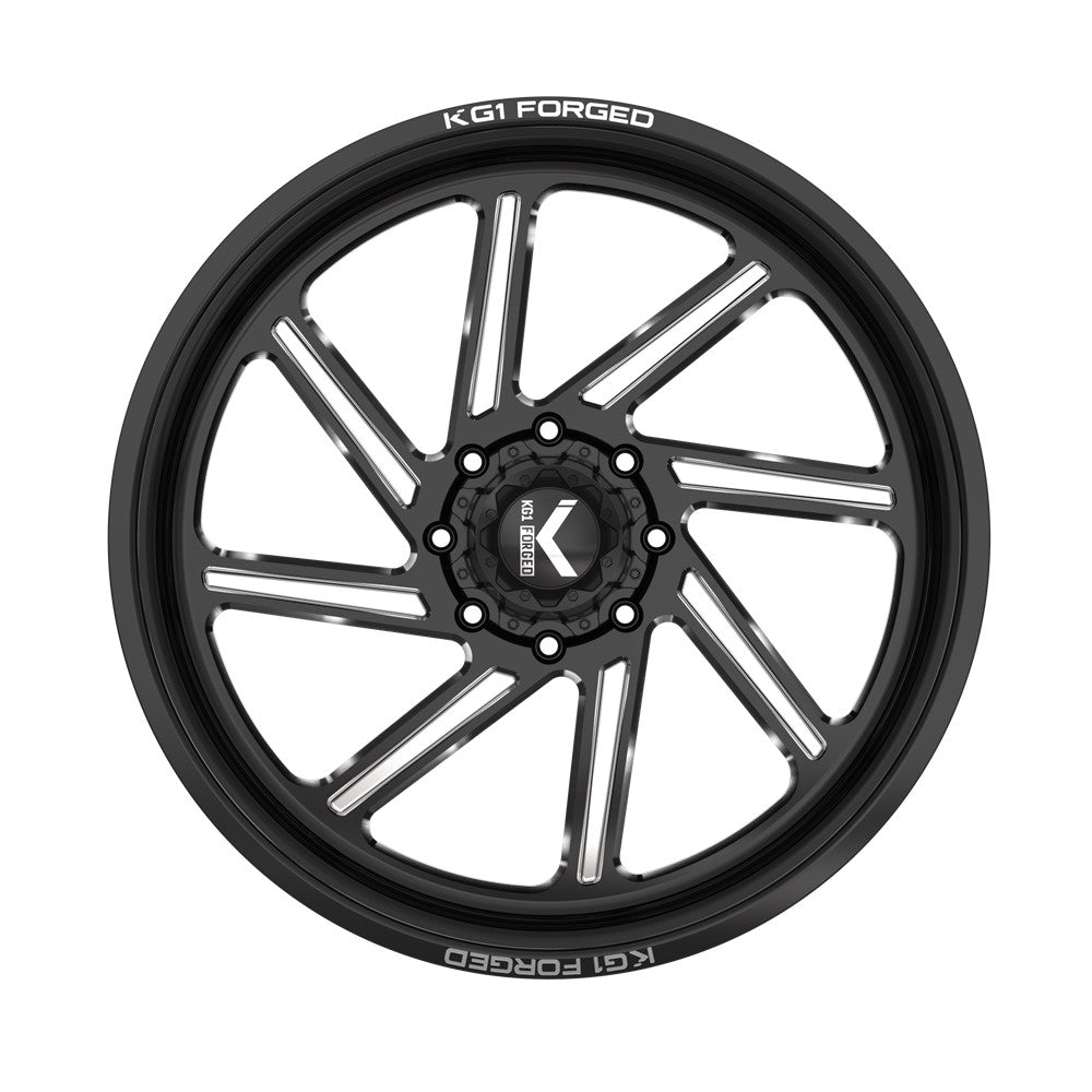 22x14 KG1 Forged KF011 Spool Gloss Black Milled FORGED Wheel 5x5.5 (-76mm)