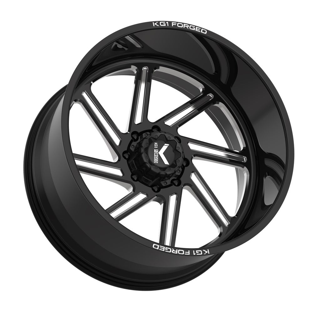 20x10 KG1 Forged KF011 Spool Gloss Black Milled FORGED Wheel 6x135 (-24mm)