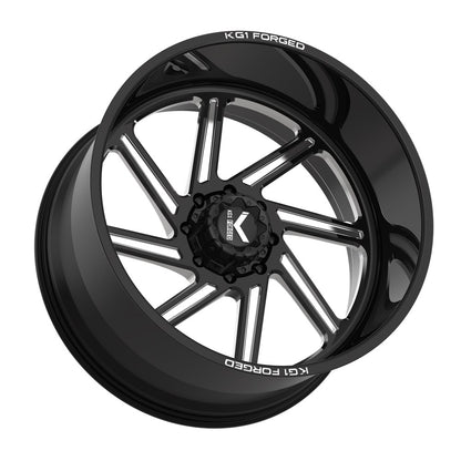 20x10 KG1 Forged KF011 Spool Gloss Black Milled FORGED Wheel 6x135 (-24mm)