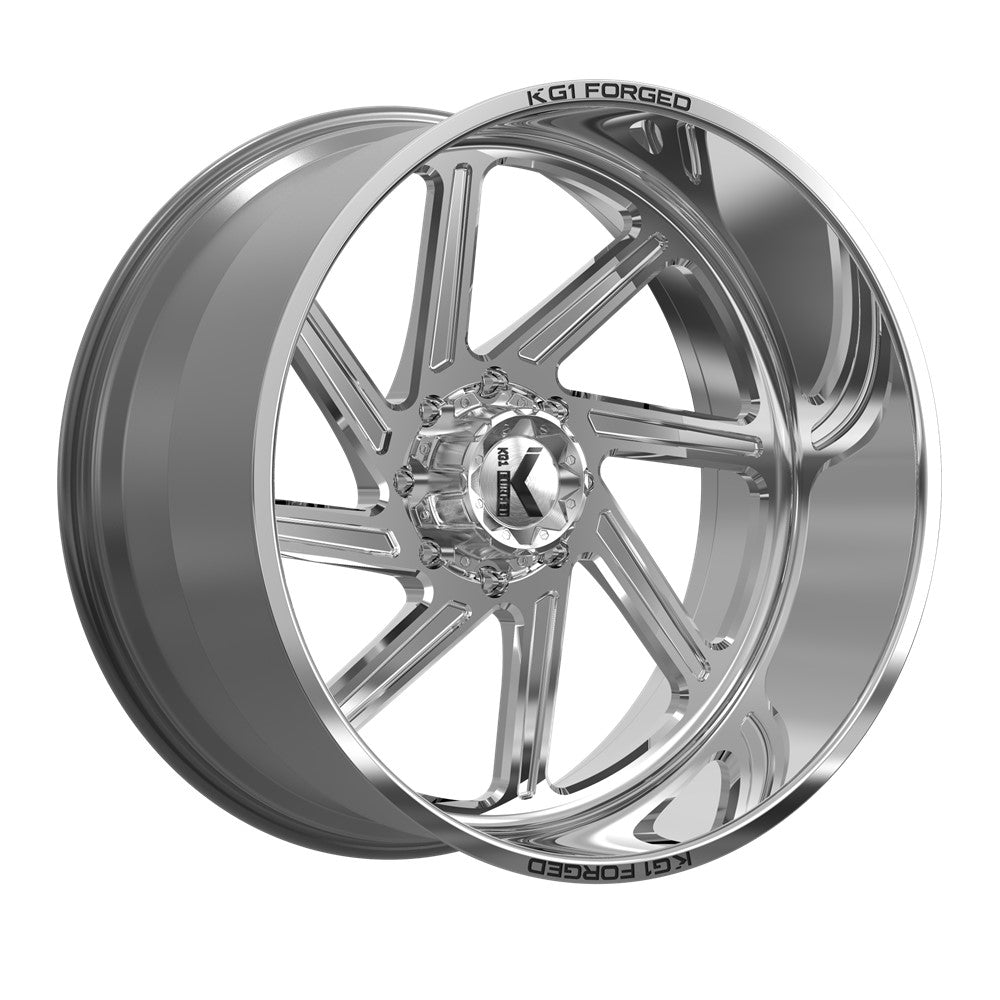 24x14 KG1 KF011 Spool Polished LEFT DIRECTIONAL FORGED Wheel 8x180 (-76mm)