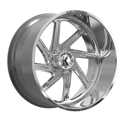 24x14 KG1 KF011 Spool Polished LEFT DIRECTIONAL FORGED Wheel 8x180 (-76mm)