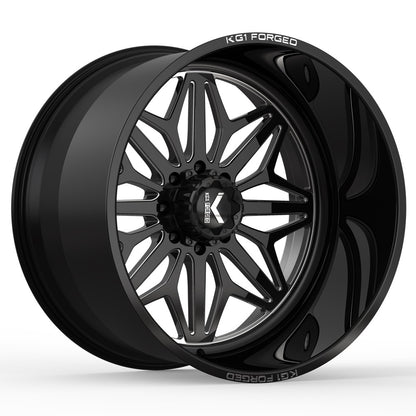 24x14 KG1 KF014 Snow Gloss Black Premium Milled FORGED Wheel Blank (-76mm)