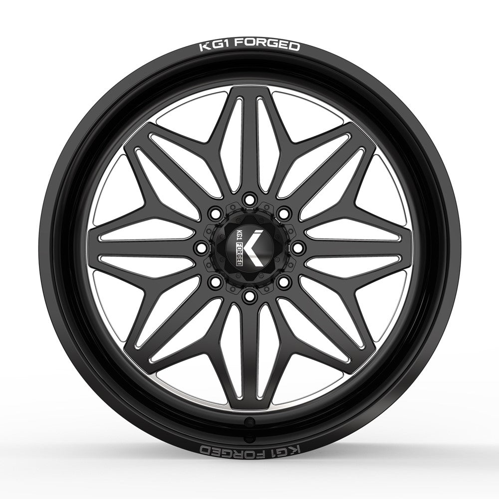 24x14 KG1 KF014 Snow Gloss Black Premium Milled FORGED Wheel Blank (-76mm)