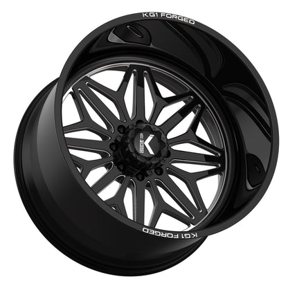 26x16 KG1 KF014 Snow Gloss Black Premium Milled FORGED Wheel Blank (-101mm)