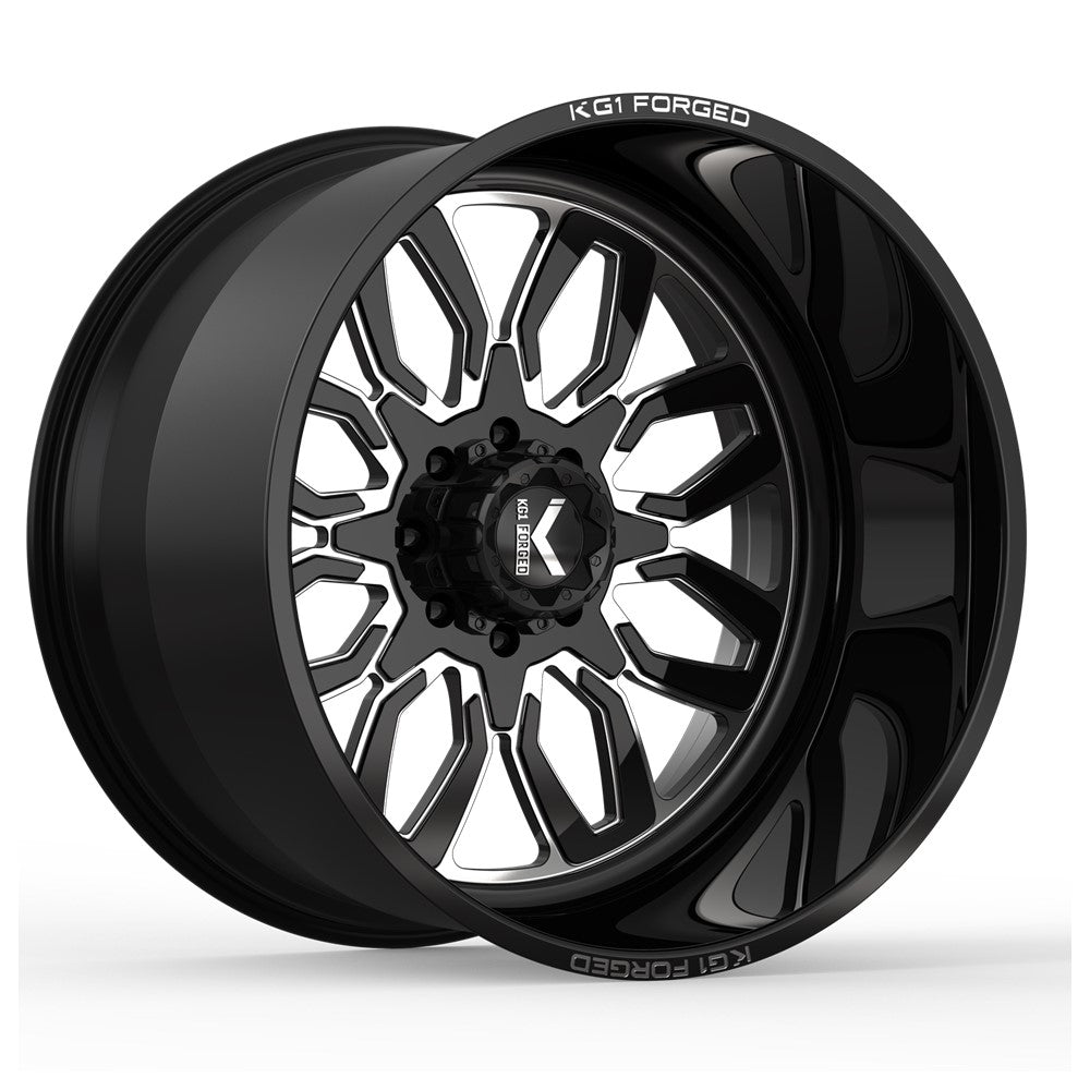26x12 KG1 Forged KF015 Gear Gloss Black Milled FORGED Wheel 6x135 (-44mm)