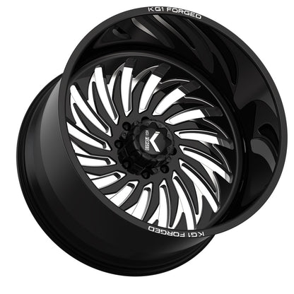 24x14 KG1 KF017 Hurricane RIGHT DIRECTIONAL Black FORGED Wheel Blank (-76mm)