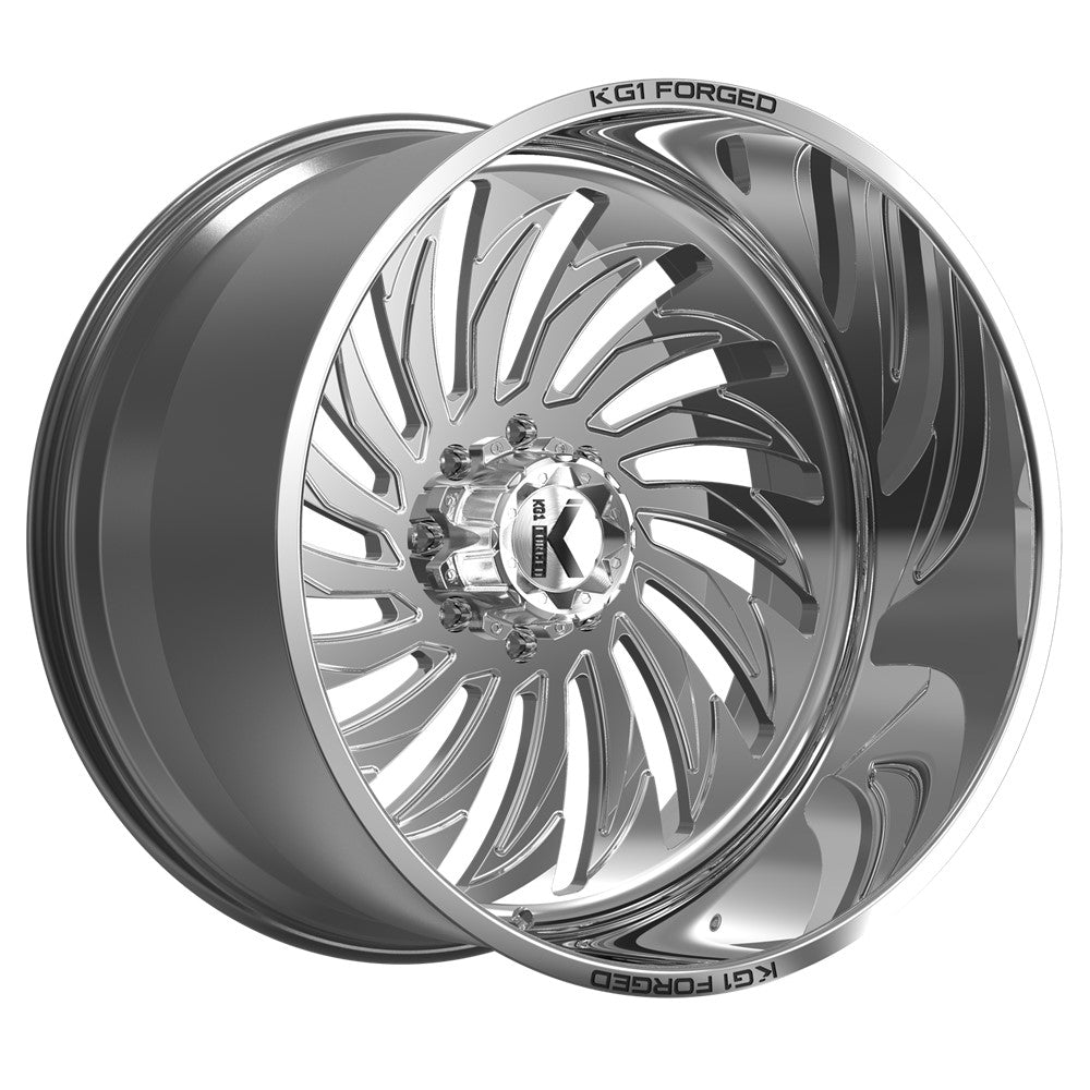 26x14 KG1 KF017 Hurricane Polished LEFT DIRECTIONAL FORGED Wheel 5x5.5 (-76mm)