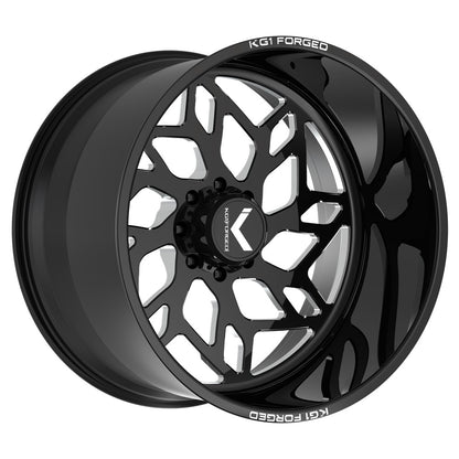 26x14 KG1 KF021 Kreator LEFT DIRECTIONAL Black Milled FORGED Wheel Blank (-76mm)