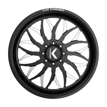 24x14 KG1 KF022 Galactic Gloss Black Premium Milled FORGED Wheel 6x5.5 (-76mm)
