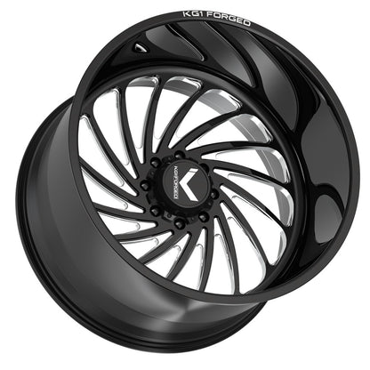 24x12 KG1 KF023 Bender LEFT DIRECTIONAL Black Milled FORGED Wheel Blank (-44mm)
