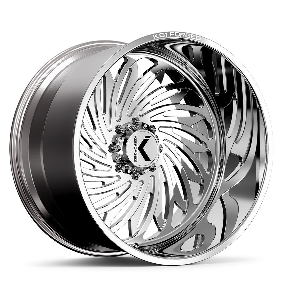 28x14 KG1 KF031 Phantasy RIGHT DIRECTIONAL Polished FORGED Wheel Blank (-76mm)