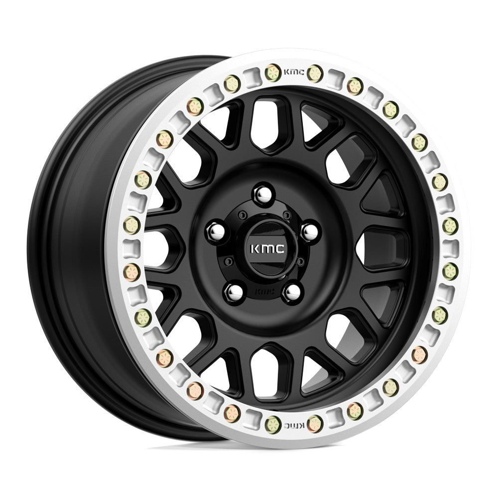 17x8.5 KMC KM234 Grenade Desert Machined BEADLOCK Wheel 5x5.5 (0mm)