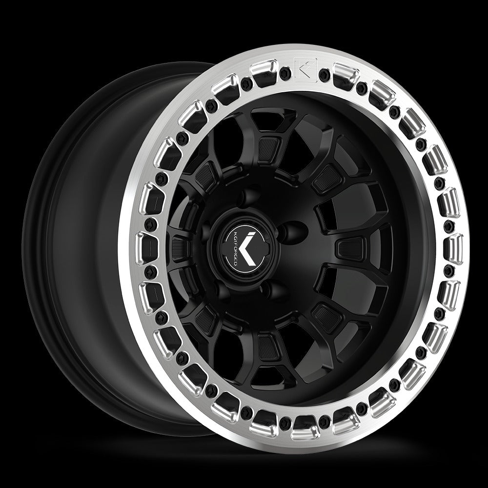 17x9 KG1 Forged KO200 Rush Textured Matte Black BEADLOCK Wheel 5x5 (-12mm)