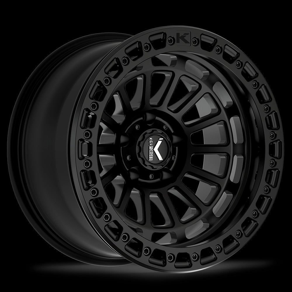 17x9 KG1 KO600 Lifter Matte Black FORGED BEADLOCK Wheel 5x5 (-15mm)