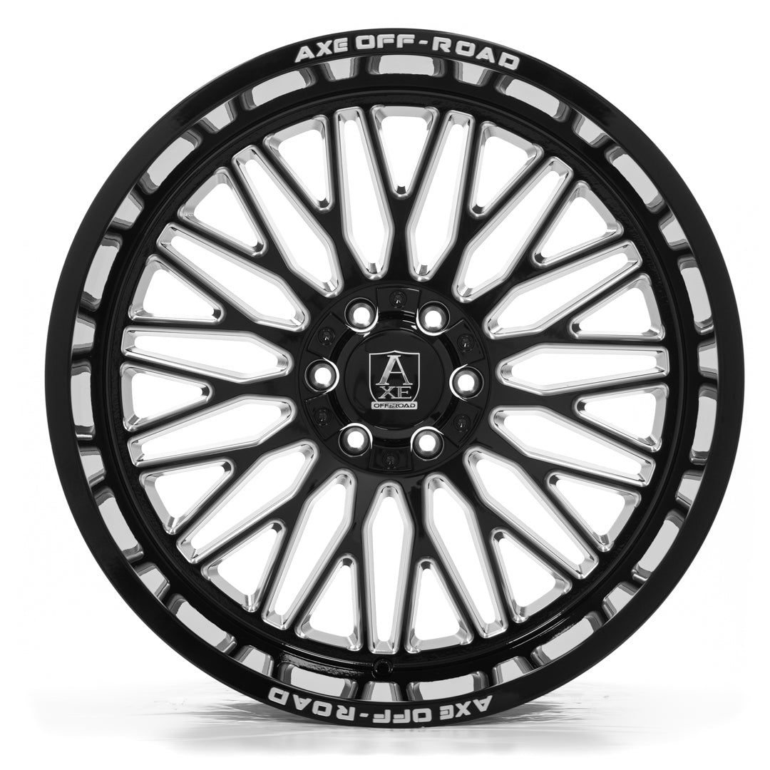 22x12 Axe Kratos Gloss Black Milled Wheel 8x170 (-44mm)