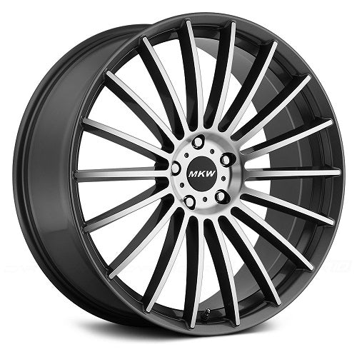 22x9 MKW M116 Satin Grey Machined Wheel 5x4.5 (40mm)