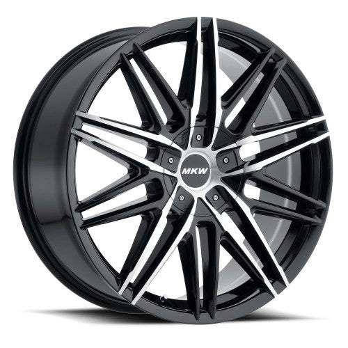 22x9 MKW M124 Gloss Black Machined Wheel 6x135/6x5.5 (35mm)