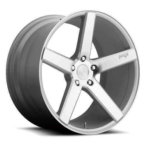 18x8 M135 Niche Milan Silver Machined Wheel 5x120 (40mm)
