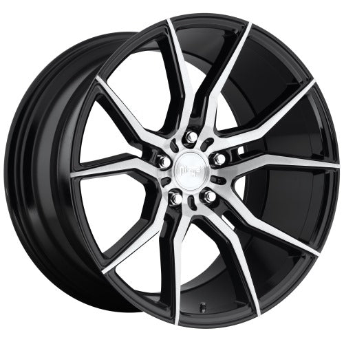 19x8.5 M166 Niche Ascari Gloss Black Brushed Wheel 5x4.5 (45mm)