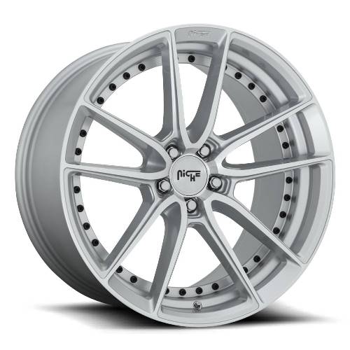 20x10.5 M221 Niche DFS Gloss Silver Machined Wheel 5x108 (40mm)