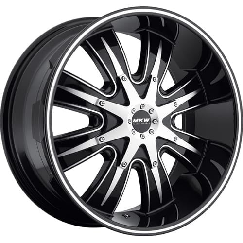 17x9 MKW Offroad M82 Gloss Black Machined Wheel 8x6.5 (-10mm)