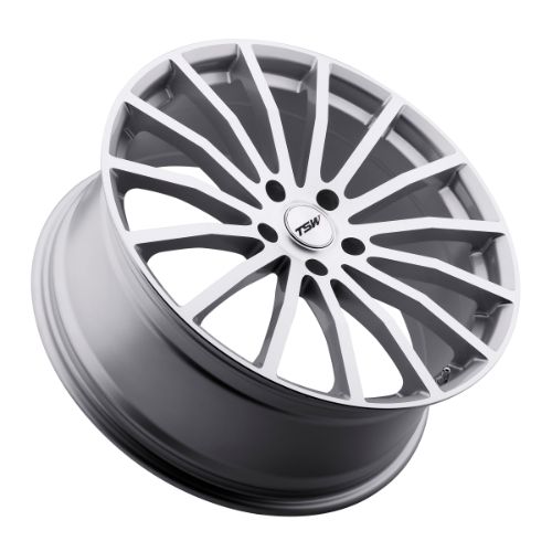 18x8 TSW MALLORY SILVER W/ MIRROR CUT FACE Wheel 5x4.5 (40mm)