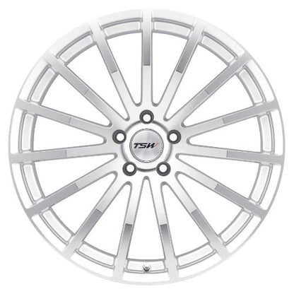 18x8 TSW MALLORY SILVER W/ MIRROR CUT FACE Wheel 5x120 (35mm)