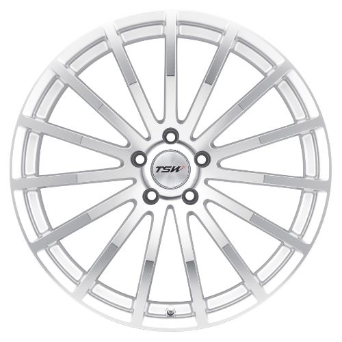 18x8 TSW MALLORY SILVER W/ MIRROR CUT FACE Wheel 5x112 (45mm)