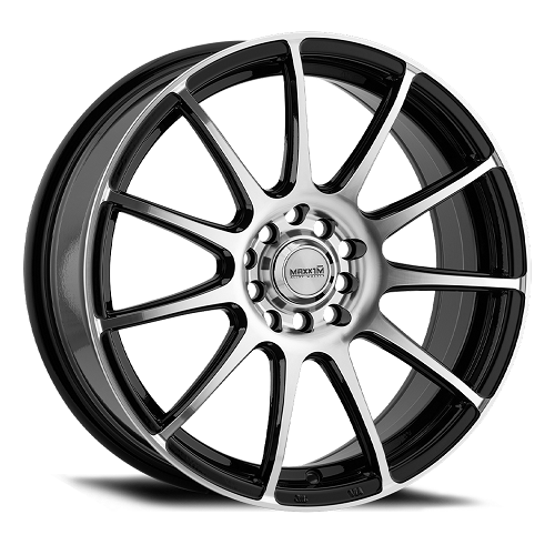 17x7 Maxxim 44B Champ Machined Gloss Black Wheel 5x108/5x4.5 (40mm)