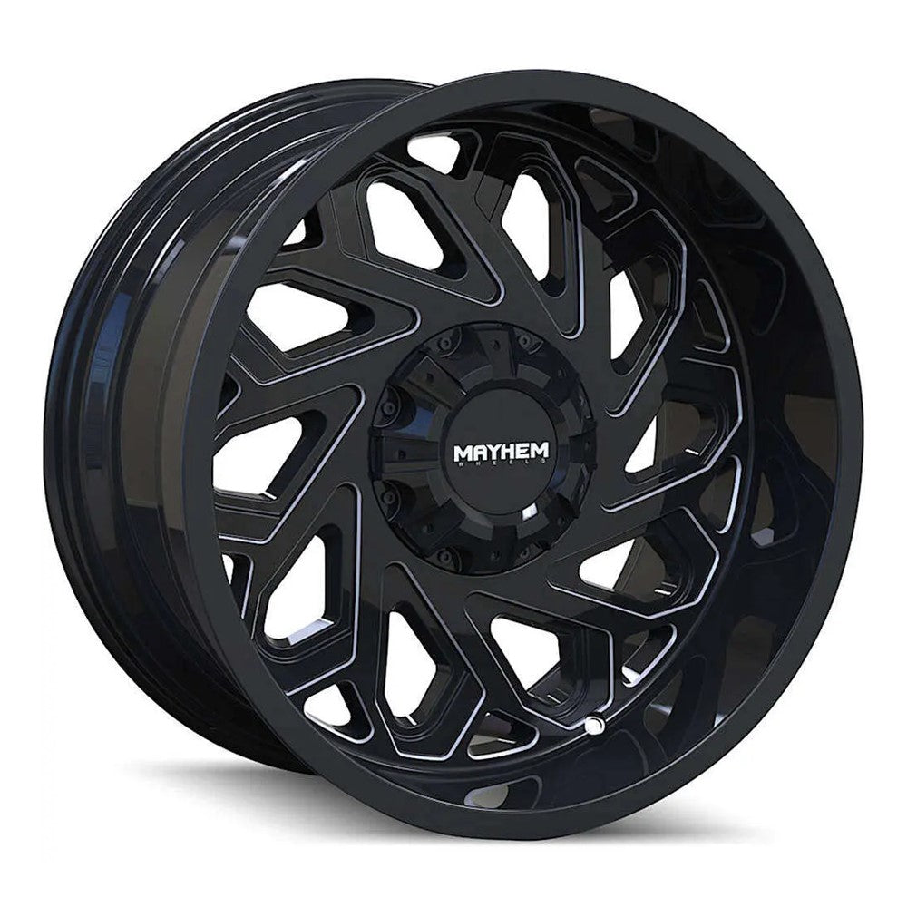20x12 Mayhem Essex Black W/Milled Spokes Wheel 8x170 (-51mm)