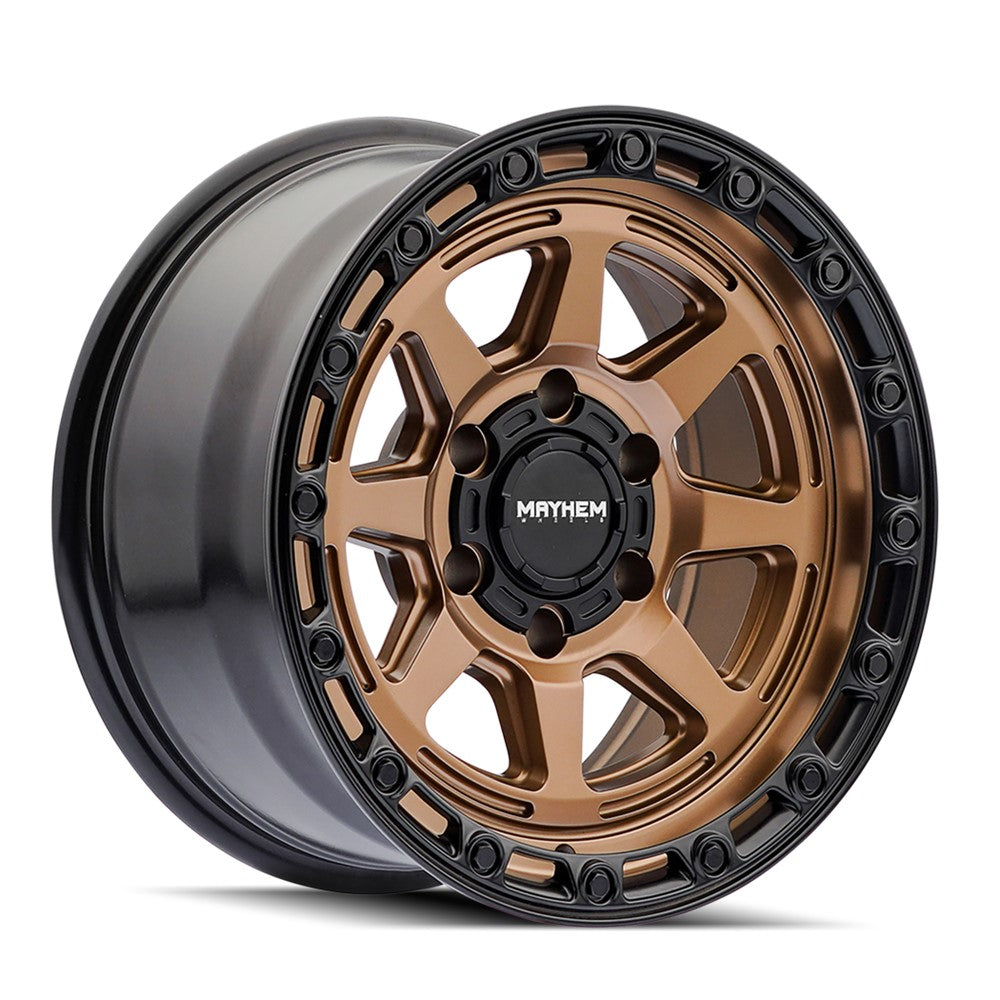 17x8.5 Mayhem Ridgeline Satin Bronze/Black Lip Wheel 6x135 (-6mm)