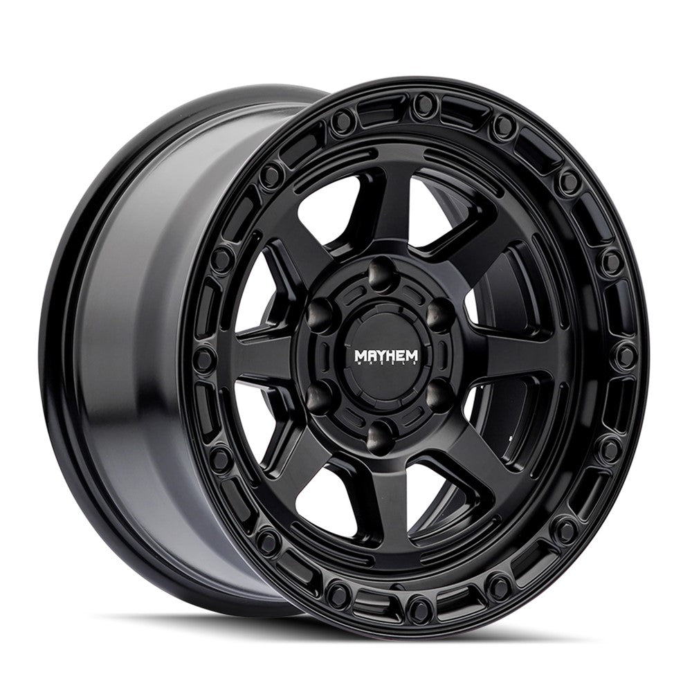 17x8.5 Mayhem Ridgeline Satin Black Wheel 6x5.5 (6mm)