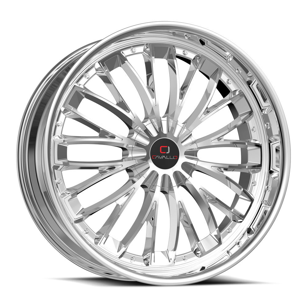 22x8.5 Cavallo CLV-42 Nano Chrome Wheel 5x112/5x4.5 (38mm)