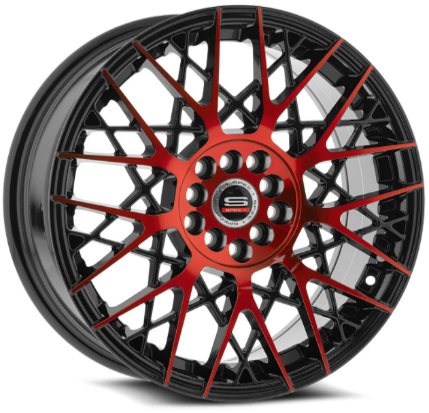 17x7.5 Spec-1 SP-53 Gloss Black & Red Machined Wheel 5x105/5x4.5 (42mm)