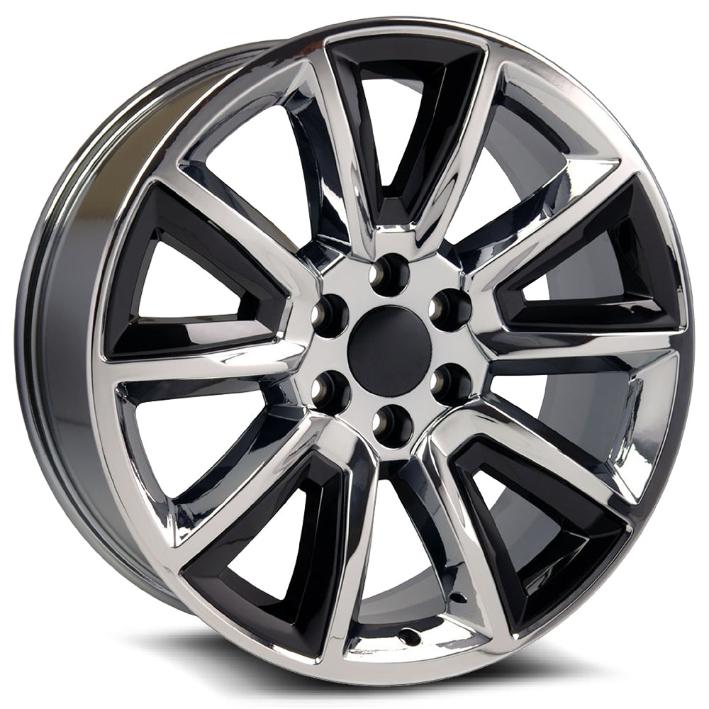 22x9 O.E. Revolution C-08 Chrome W/ Black Insert Wheel 6x5.5 (31mm)