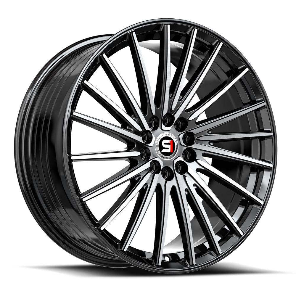 Spec-1 SP-68 20x8.5 5x114.3 5x120 +38 Cb 73.1 Gloss Black & Machined