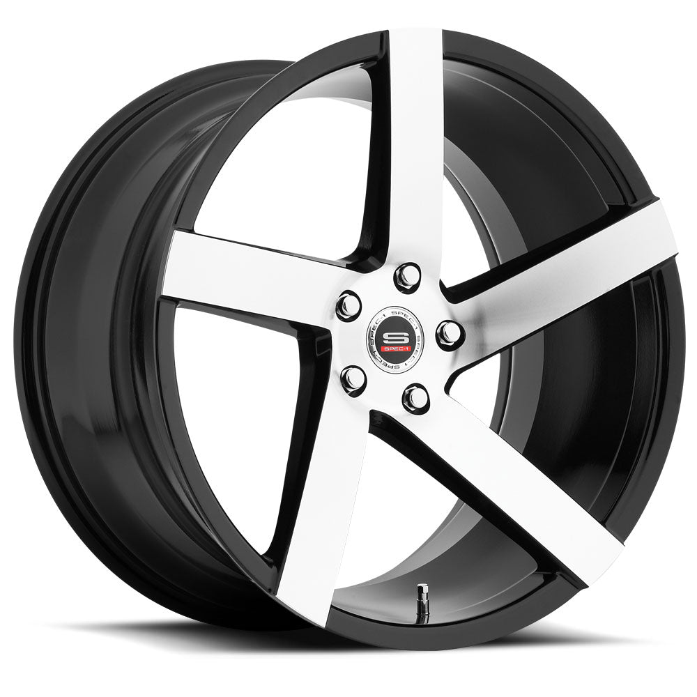 22x9 Spec-1 SPM-80 Gloss Black & Machined Wheel 5x115 (32mm)