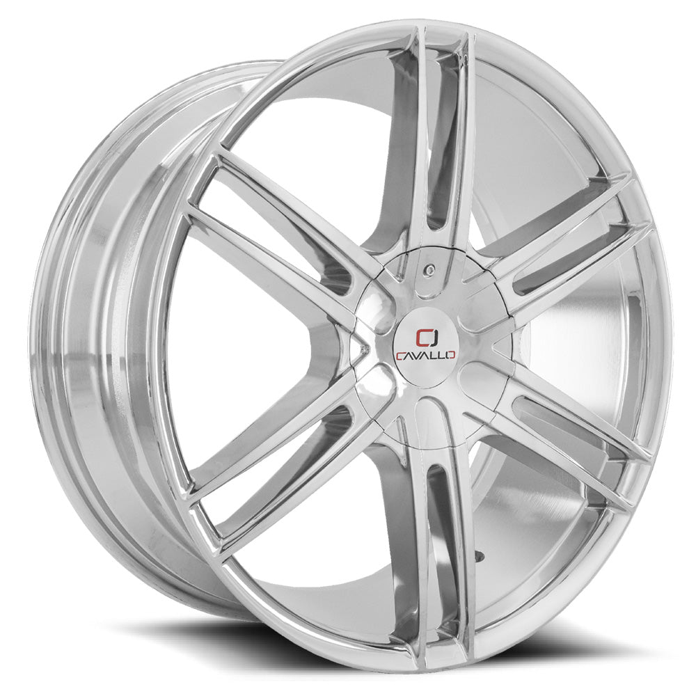 22x9.5 Cavallo CLV-20 Chrome Wheel 6x135/6x5.5 (25mm)