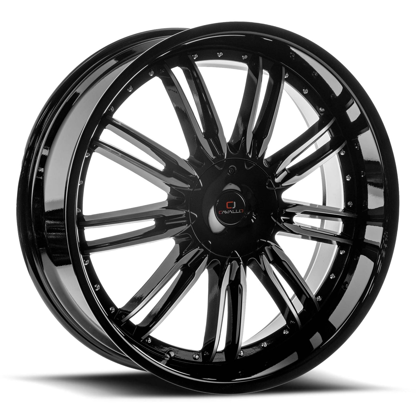 24x9 Cavallo CLV-54 Gloss Black & Machined Wheel 5x115/5x120 (34mm)