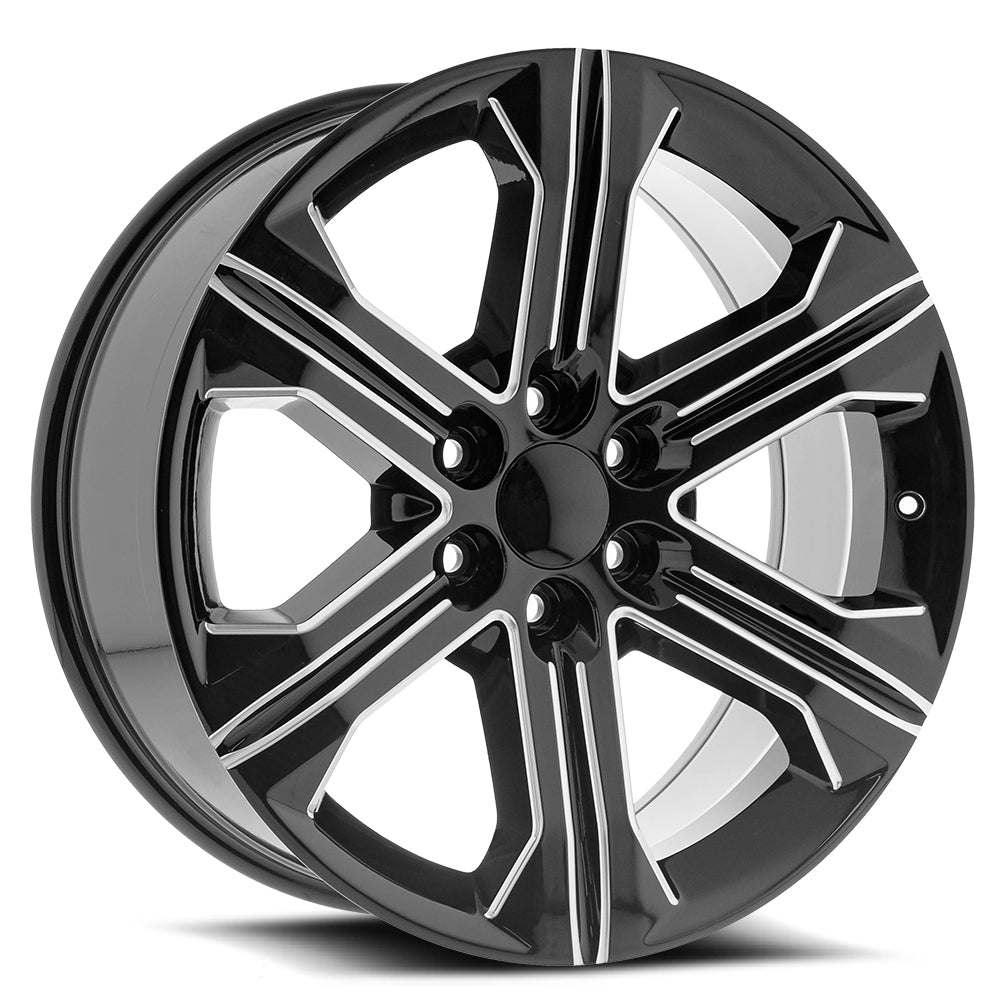 22x9 O.E. Revolution G-13 Gloss Black & Machined Wheel 6x5.5 (24mm)