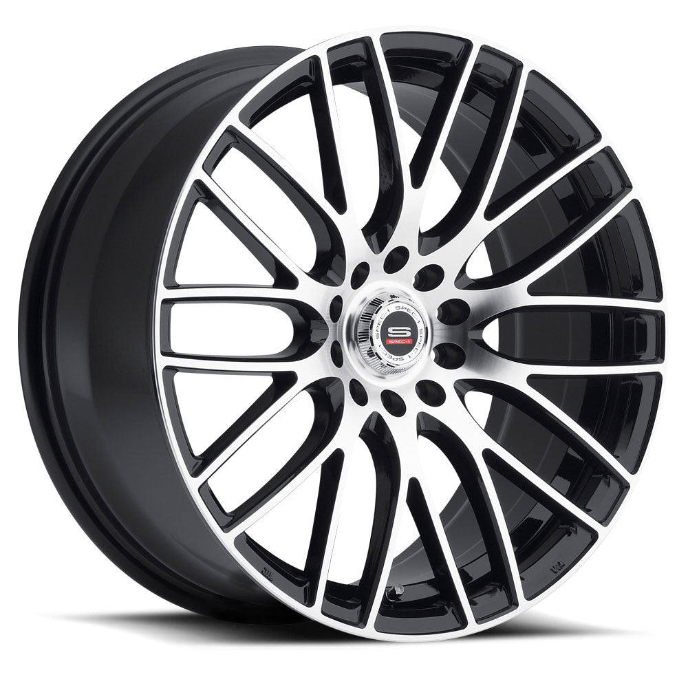 17x7.5 Spec-1 SP-20 Gloss Black & Machined Wheel 4x100/4x4.5 (38mm)
