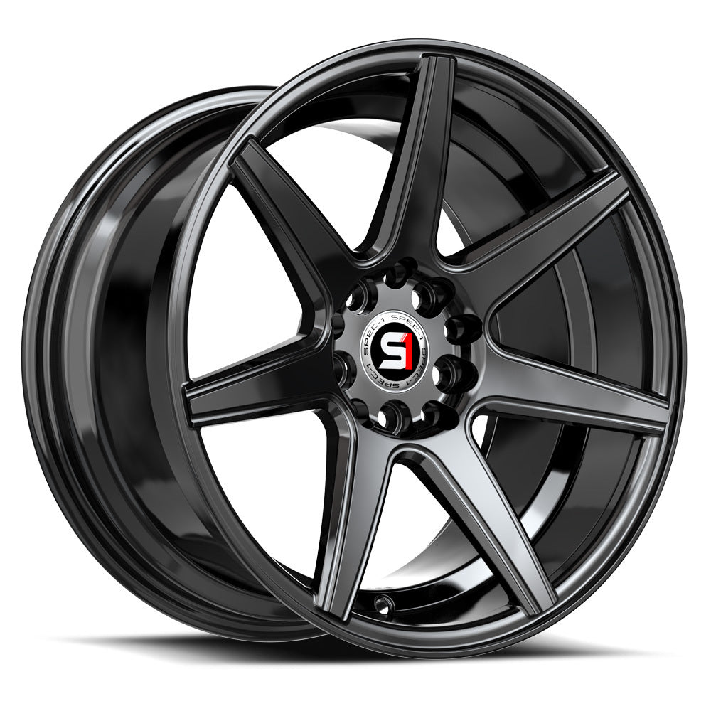 17x7.5 Spec-1 SP-73 Gloss Black Wheel 5x110/5x4.5 (42mm)